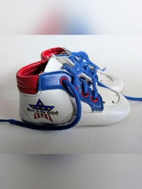Vintage Infant Baby Crib Shoes Size 3 "Born In The USA"